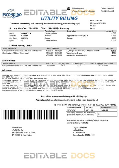 escondido utility billing|escondido city website.